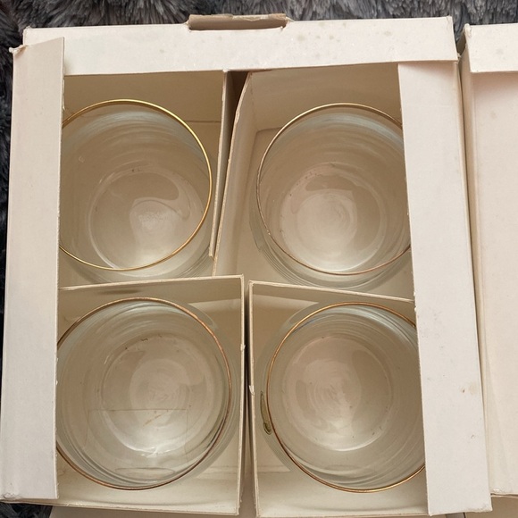 1980 Bohemiam Crysalex Geneva Old Fashion Gold Rim. Whiskey Low Ball Glasses - Picture 16 of 16